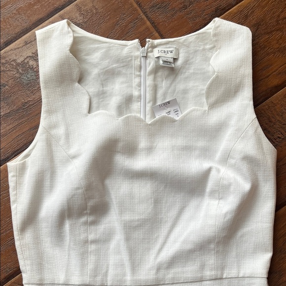 NWT J. Crew Cream Scalloped Mini Dress - Size 2 - Picture 3 of 11